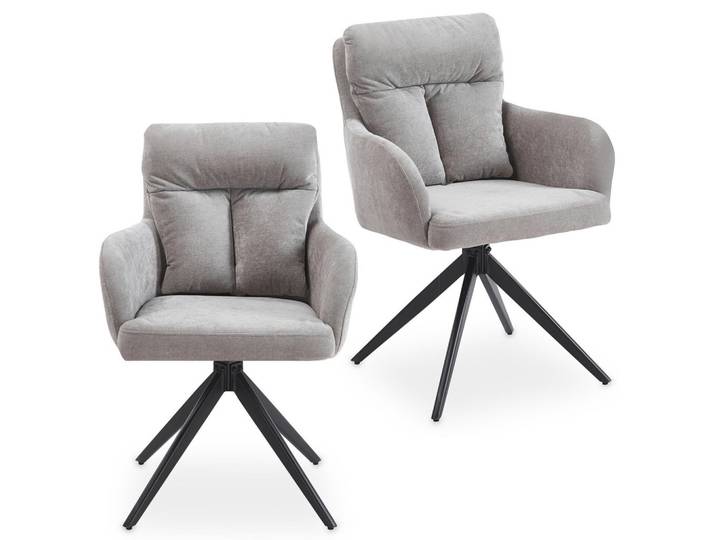 ESSZIMMERSTÜHLE ELARA 2er-Set grau