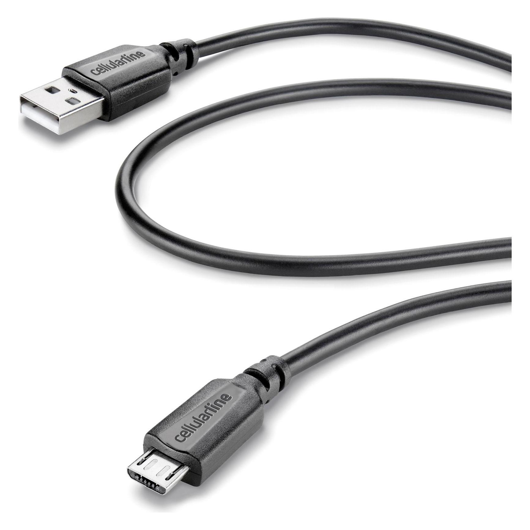 Cellularline USB A - Micro USB B (1 m, USB 2.0) (USBDATACABMICROUSB)