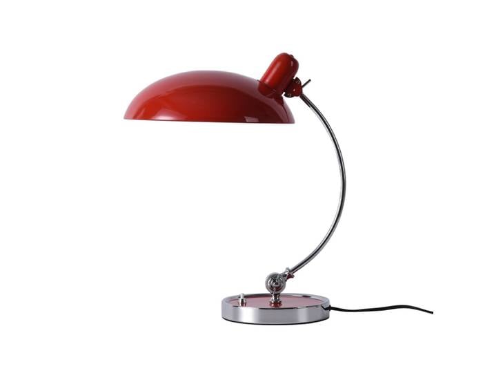 Lampe de table style bauhaus rouge/chrome h43 cm