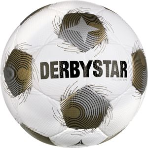 Derbystar Fußball Brillant APS v26, FIFA Quality Pro, Größe 5, 430 Gramm, weiß/gold/silber, Spielball