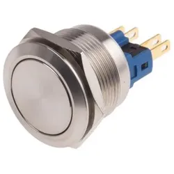 RS PRO Switch Pushbutton Stainless Momentary, Schalter + Taster, Silber