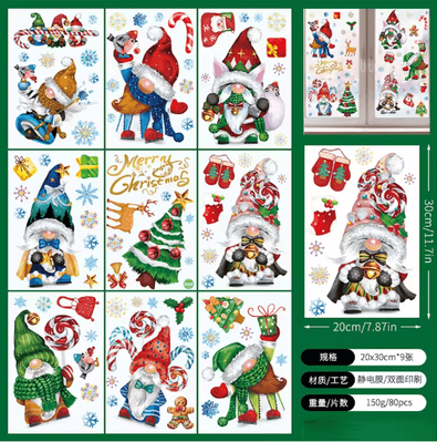 Inspire Picks 9PCS Snowflake Christmas Window Stickers Reindeer New Year Electrostatic White Holiday Decals 4