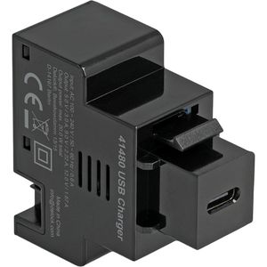DeLock Keystone-Modul 41480, schwarz, USB-C PD, für 2-Pin Terminalblock, Kunststoff