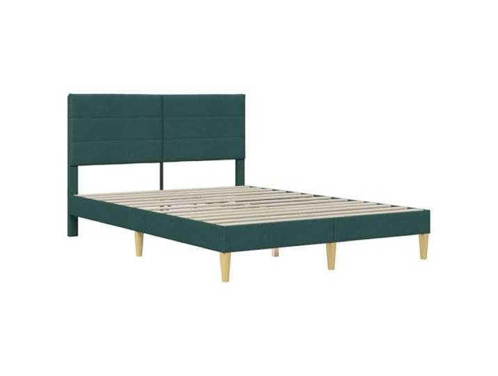 KTHLBRH Bettgestell dunkelgrün 160 x 200 cm Moderne rechteckige Basis, eleganter Stoff, klare Linien für Zimmer