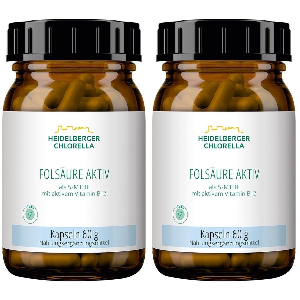 Folsäure Aktiv plus Vitamin B12 aktiv Kapseln 2x 2x120 St