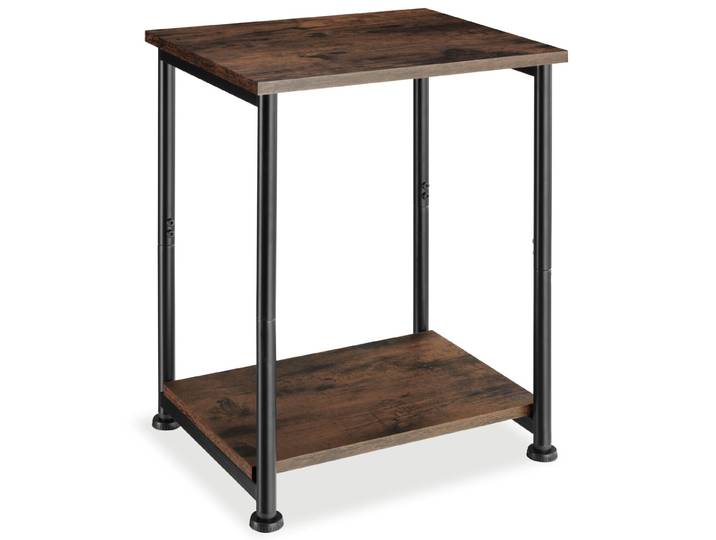 Bijzettafel Yonkers 38,5x30x51,5cm - Industrieel hout donker, rustiek