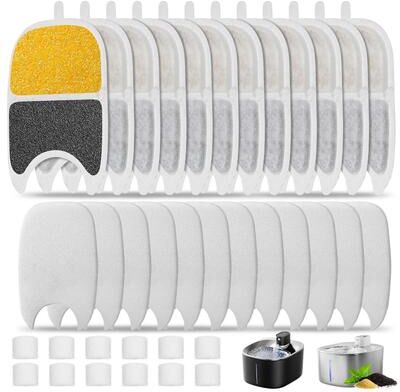 Inspired Finds 12 Pack Replacement Filters & Sponges For APETDOLA Cat Water Fountain 12packs