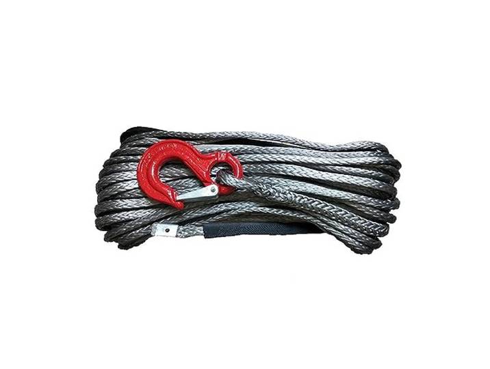 Synthetisches Windenseil, Leitungskabel, 12 mm x 30 m, UHMWPE-Faser, synthetisches Windenseil mit Haken for ATV/UTV/4WD/4X4/OFFROAD(Noir)