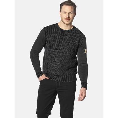 Strickpullover JAN VANDERSTORM "Pullover RABBE", Herren, Gr. XXL, schwarz, Obermaterial: 100% Baumwolle CO., Pullover Strickpullover