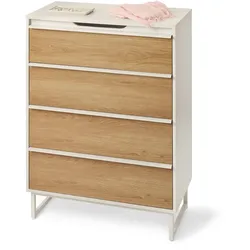 Tchibo - Kommode »Leeg« mit 4 Schubladen und Spiegel - 80x40x107,6cm - hellgrau -