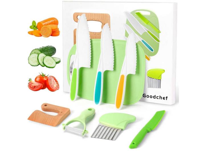 Kindermesser 8-teiliges Set BPA-frei ab 2 Jahren, Mehrfarbig, Kunststoff, Füttern, Kinderbesteck