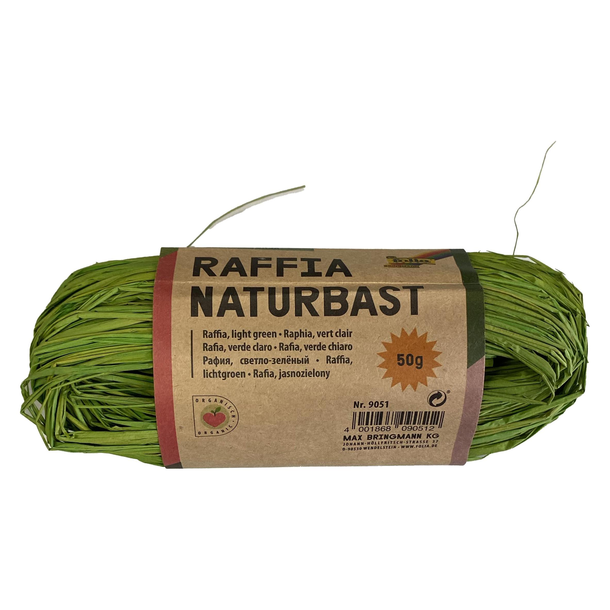 Folia Bringmann Naturbast Raffia 50g hellgrün (1x) (9051)