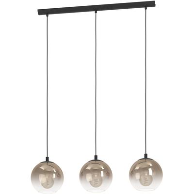 EGLO Hängeleuchte "ARISCANI 1 Pendellampe - Stahl - E27 - 3X60W - IP20", silber (schwarz), 3, H: 110cm, 1 Stk., Leuchten, Hängelampe, Deckenlampe, Wohnzimmer, Esszimmer, L76,5 x B16,5 x H110cm, Hängeleuchte