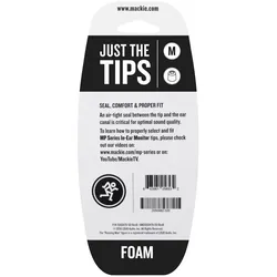 Mackie MP & CR Buds Medium Foam Black Tips Kit, Kopfhörer Ersatzteile, Schwarz