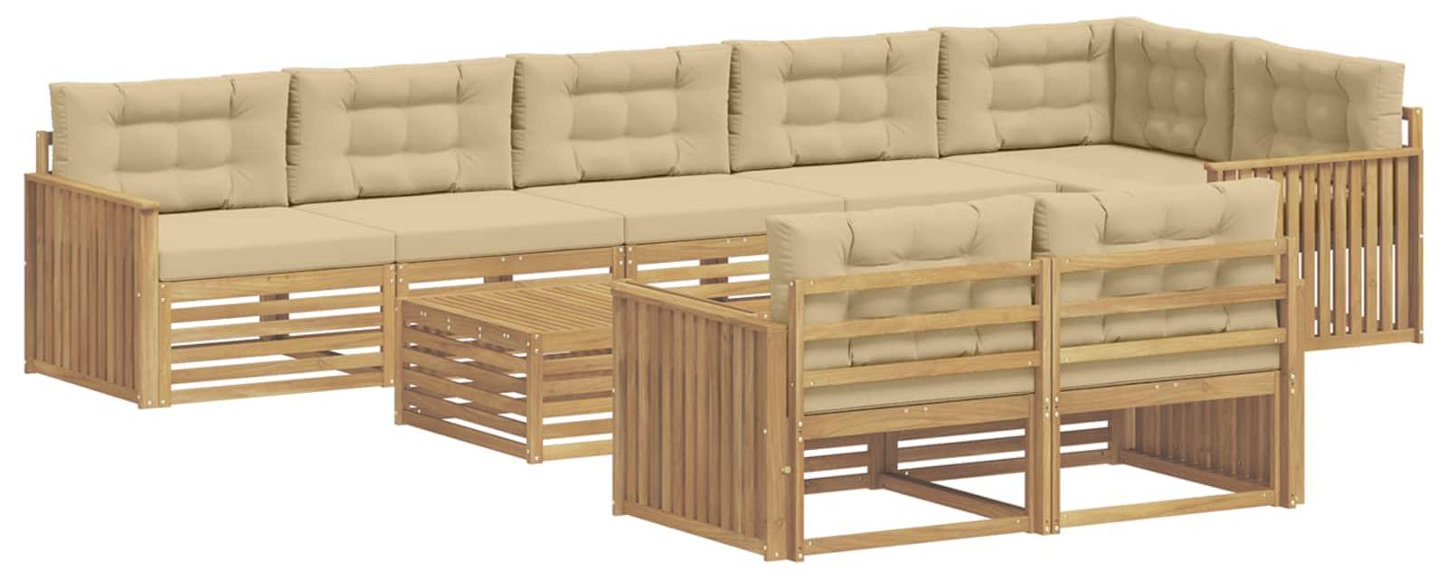 Garnitur aus 9 Outdoor-Sofas, Farbe Beige, Maße: 79 x 79 x 37 cm
