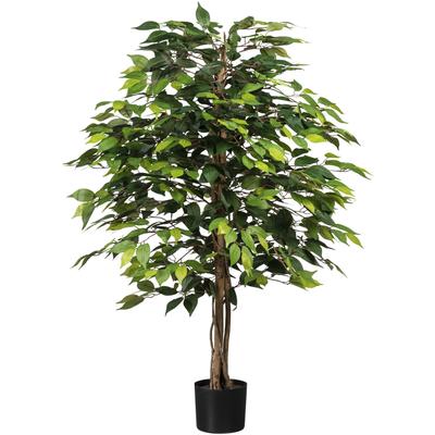 Kunstpflanze CREATIV GREEN "Ficus Benjamini", grün, H:120cm, Kunststoff, Polyester, Kunstpflanzen, Kunstpflanze