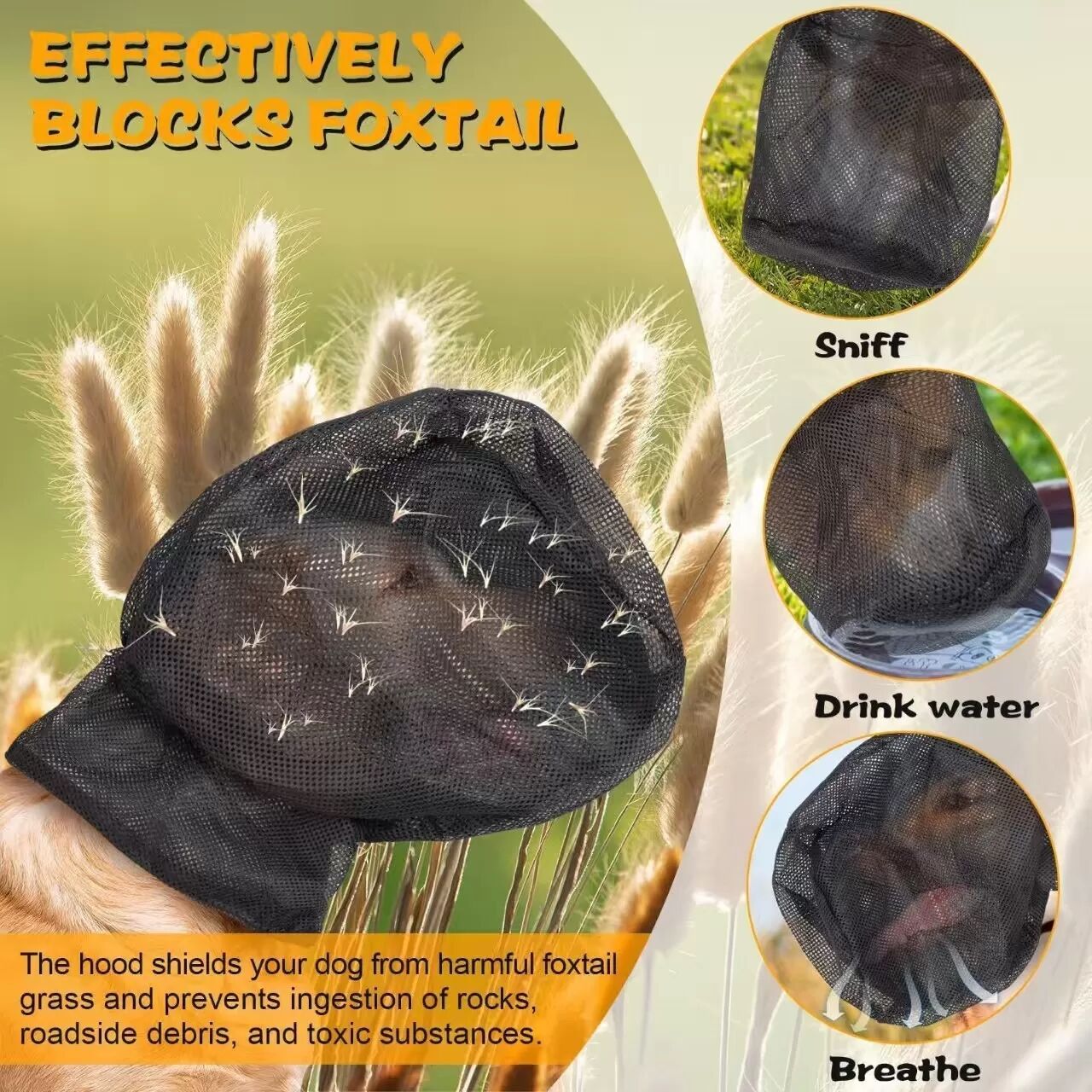 INF Masque Anti-Moustique Portable pour Chien - Protégez Votre Animal des Insectes 30 cm