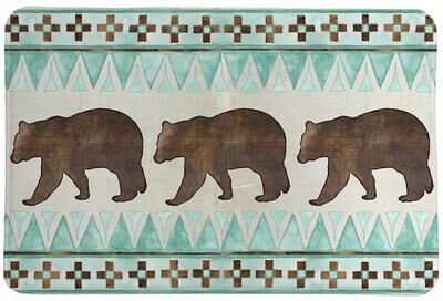 Laural Home Buffalo Lodge Bear Memory Foam Rug - Multi