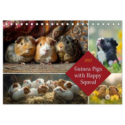 Guinea Pigs with Happy Squeal (Desk Calendar 2027 DIN A5 landscape), CALVENDO 12 Month DeskCalendar