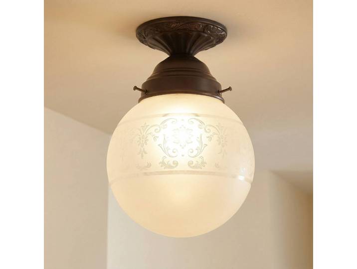 Berliner Messinglampen Deckenlampe JACK, dimmbar, braun / rost, für Flurbereich, Messing, Deckenlampe