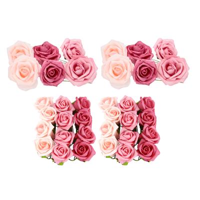 Kunstblume I.GE.A. "Pick Soft-Rosen", weiß, B:8cm H:8cm L:8cm, Kunststoff, Kunstpflanzen, 36er Set