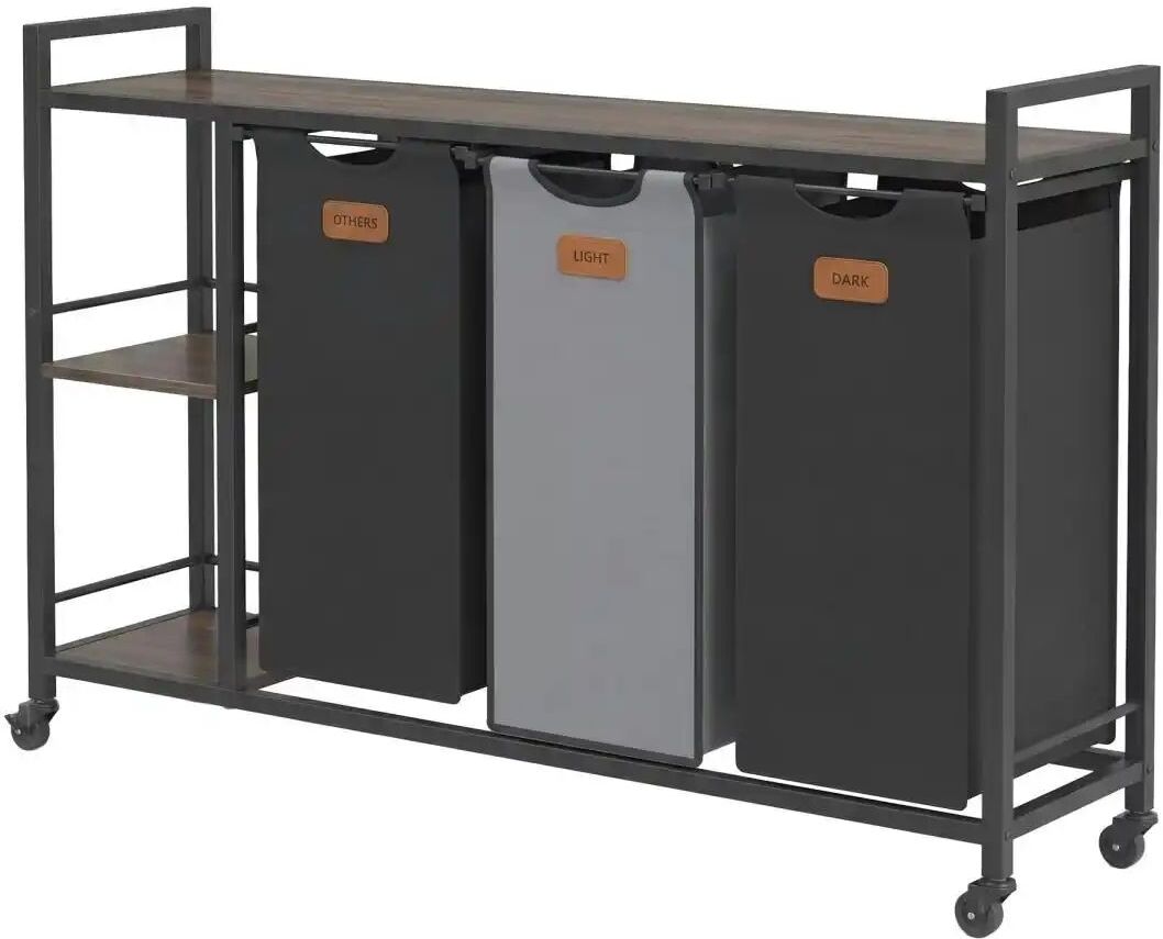 Höffner Wäschebox   ¦ schwarz ¦ Spanplatte,Metall,Stoff ¦ Maße (cm): B: 117 H: 80,5