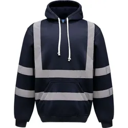 Yoko Herren Hi-Vis Pullover Hoodie Warnschutz-Jacke HVK05 navy M