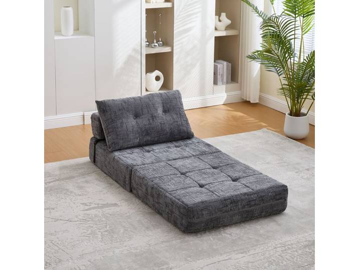 Canapé-lit pliable avec coussins Gray FloraGrace