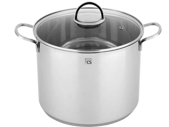Gemüsetopf CS KOCH-SYSTEME Trier , silber (edelstahlfarben), H:26cm Ø:28cm, Töpfe, Gemüsetopf, Induktion