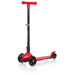 Chipolino Kinderroller Robby 3 LED-Räder Lenker höhenverstellbar klappbar Bremse rot