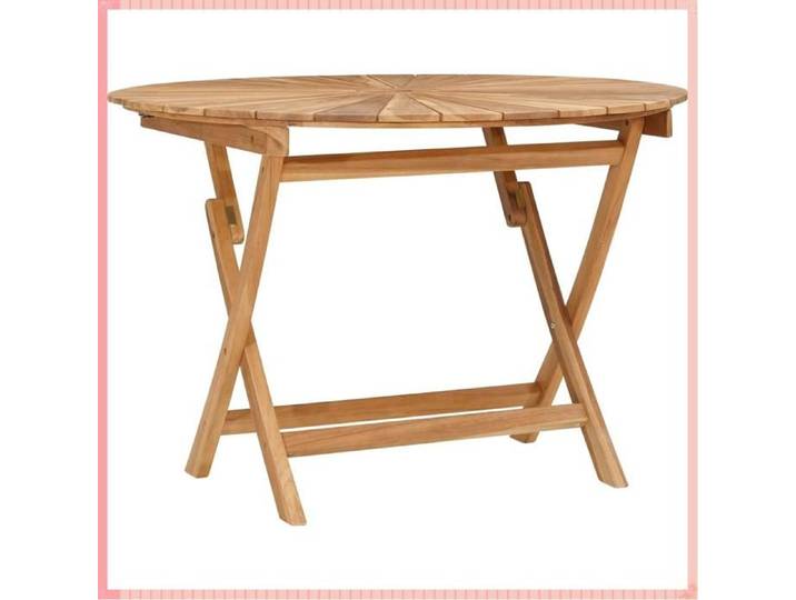 Table de jardin pliante - Bois de teck - Pliable - Extérieur - Naturel - 110x75 cm