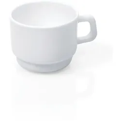48x Obertasse Tasse Kaffetasse Uni, 180 ml, weiß Opalglas