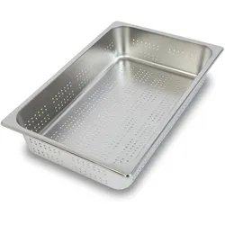 Vertes GN-Behälter 1/1 aus Edelstahl, perforiert, 100mm tief, -40°C bis +300°C, für Bain-Marie & Gastronomie-Einsatz