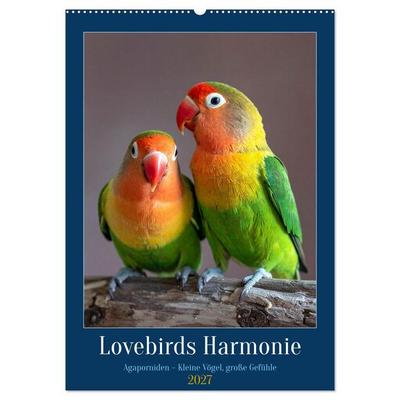 Lovebirds Harmonie (Wandkalender 2027 DIN A2 hoch), CALVENDO Monatskalender
