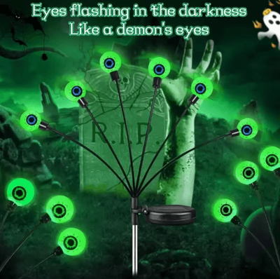 Inspire Picks Solar Eyeball Firefly Garden Lights 6 Head Halloween Solar Stake Lights 6 head green 4pcs