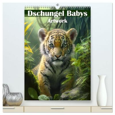 Dschungelbabys - Artwork (hochwertiger Premium Wandkalender 2027 DIN A2 hoch), Kunstdruck in Hochglanz
