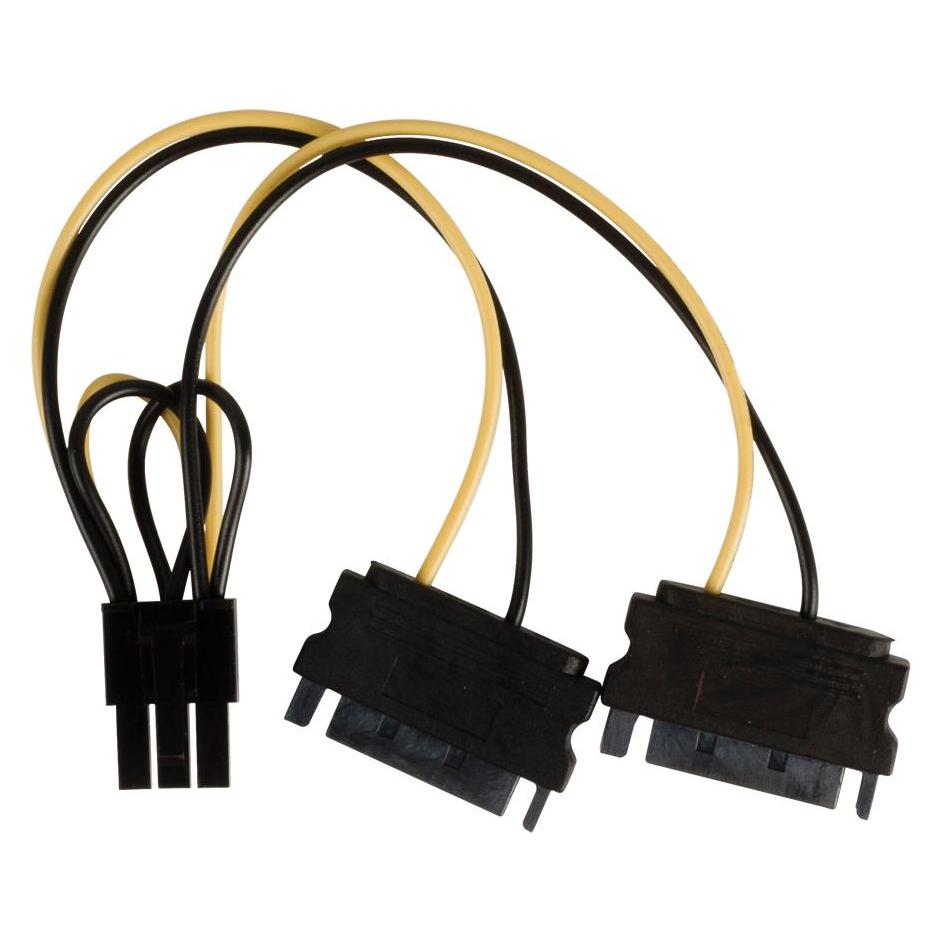 Valueline Interne Stromkabel 2x SATA 15-pol. male - PCI Express female 0.15 m (15 cm, PCIe) (VLCP74205V015)