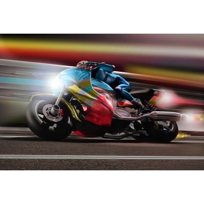 Fototapete PAPERMOON "Motorrad", bunt, B:3,5m L:2,6m, Vlies, Tapeten