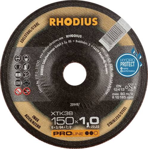 Rhodius 209497 Trennscheibe gekröpft 150mm Edelstahl, Stahl