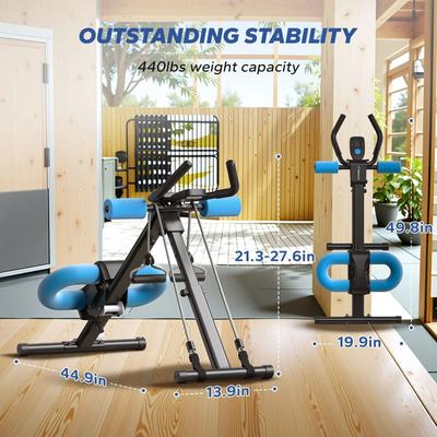 Uplifted Goods Adjustable Foldable Core Ab Trainer With Knee Support blue