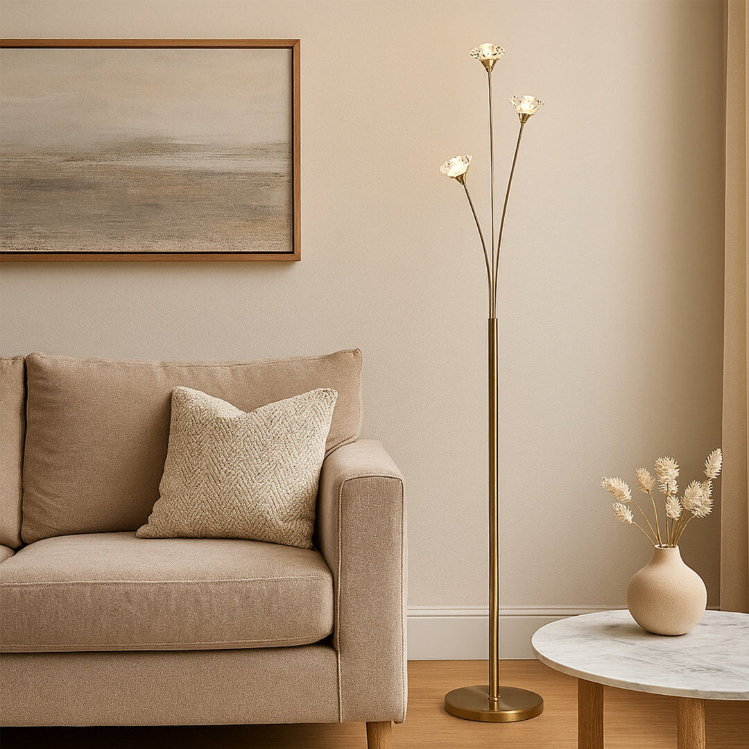 Canora Grey Sluss 170cm Tree Floor Lamp Antique Brass 170cm H X 35cm W X 35cm D