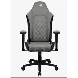 AeroCool Fotel CROWN AeroSuede Stone Grey, Gaming Stuhl, Grau, Schwarz