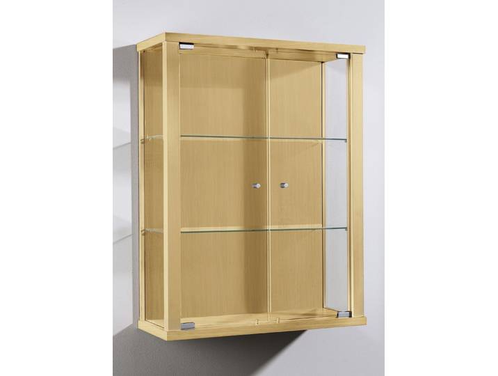 Hängevitrine mit ESG-Sicherheitsglas, Buche, ohne LED-Beleuchtung
