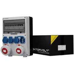 Baustromverteiler TD-S/FI Elektroverteiler 32A 16A IP54 4x230V Schuko Mennekes Doktorvolt DV-6626-D