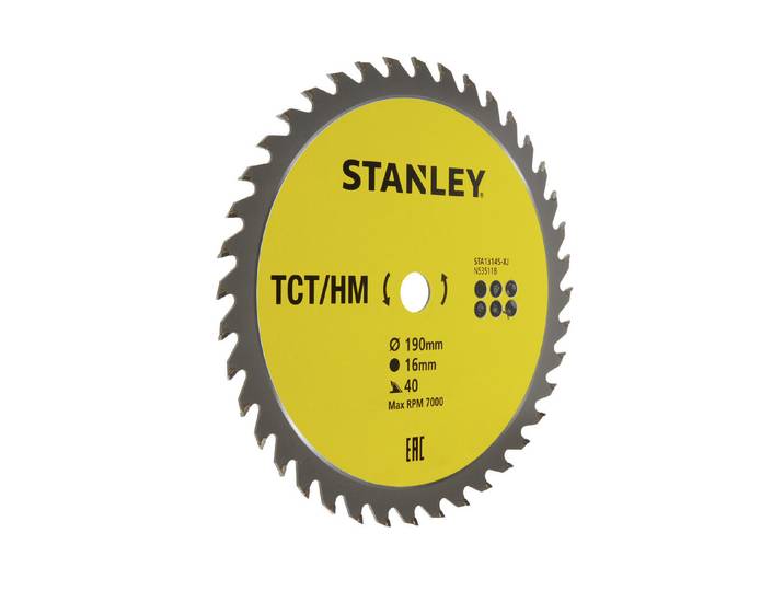 Stanley Kreissägeblatt TCT 19 cm