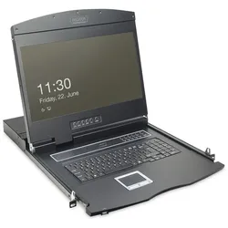 Digitus 19" LCD KVM Konsole, 8-Port CAT 5, deutsche Tastatur