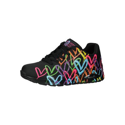 Sneaker SKECHERS "Skechers Sneaker Lederimitat", Damen, Gr. 36, bunt (schwarz multi), Lederimitat, Schuhe Sneaker