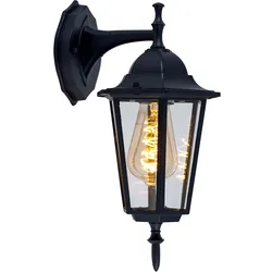 Außen Bereich Wand Laterne Terrassen Strahler Grundstück Lampe ALU Glas schwarz V-TAC 7068