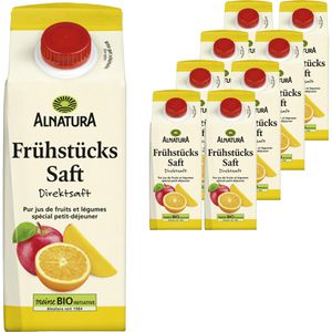 Alnatura Saft Frühstückssaft, ohne Zuckerzusatz, BIO, 100% Direktsaft, Tetrapack, je 0,75 Liter, 8 Stück