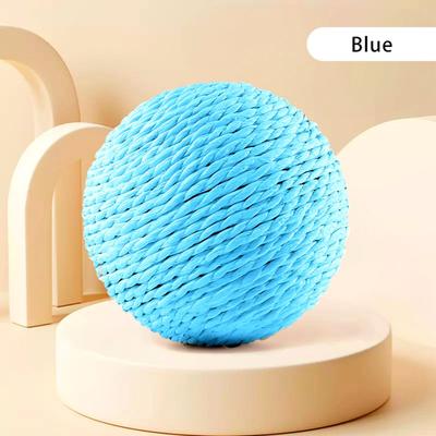 Happy Pet Pantry Cat Scratching Ball Toy For Teeth Cleaning & Healthy Play blue
